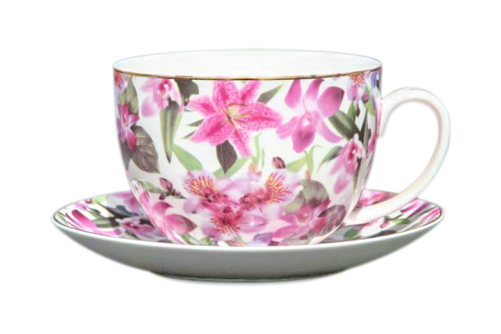 Lily Rainbow BIG Cup and Saucer Set Lily Rainbow BIG Cup and Saucer Set